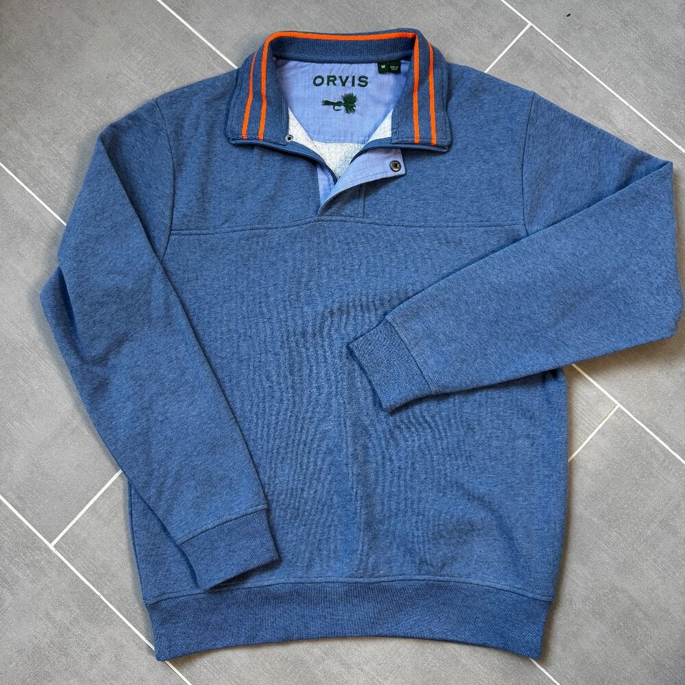 Orvis 1/4 Zip Pullover Fleece Collared Sweater sz M